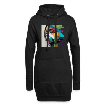 Design haut de gamme - Sweat-shirt à capuche long Femme - noir - Devant