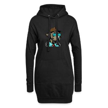 Labrador Pop art Detektiv Hund im Anzug - Hoodie-Kleid - Schwarz - Vorne