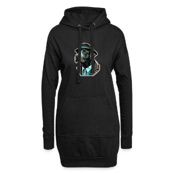 Labrador Pop art Detektiv Hund im Anzug - Hoodie-Kleid - Schwarz - Vorne