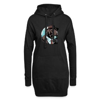Labrador Pop art Detektiv Hund im Anzug - Hoodie-Kleid - Schwarz - Vorne