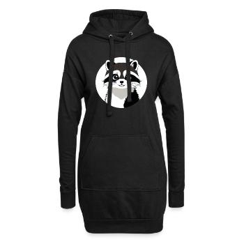 Ratons laveurs Mignon Dessin Animé Raton laveur 36 - Sweat-shirt à capuche long Femme - noir - Devant
