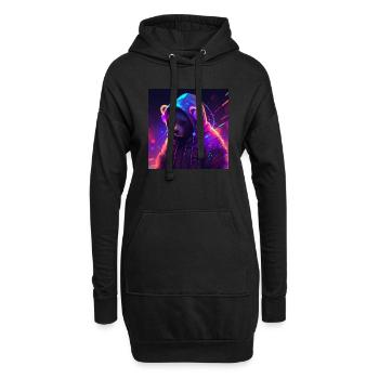 cool gaming bär - Hoodie-Kleid - Schwarz - Vorne