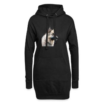 Watercolour Dog / Hund Deutscher Schäferhund - Hoodie-Kleid - Schwarz - Vorne