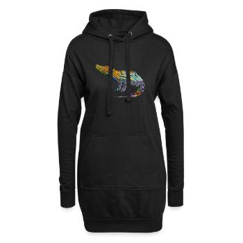 Origami Crocodile - Hoodie-Kleid - Schwarz - Vorne