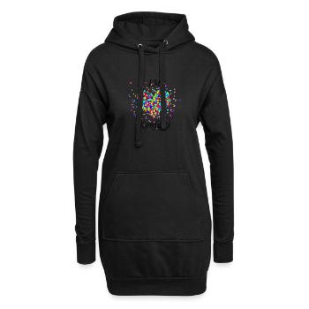 Im Herzen Konfetti - Hoodie-Kleid - Schwarz - Vorne