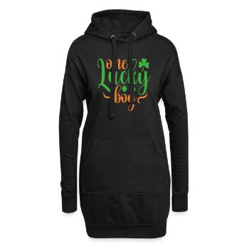 Un garçon chanceux - Sweat-shirt à capuche long Femme - noir - Devant