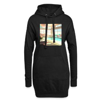 Ein sonnendurchfluteter Lounge-Bereich digital art - Hoodie-Kleid - Schwarz - Vorne