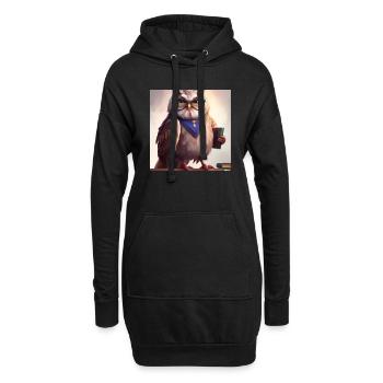 Owl comme bibliothécaire art numérique - Sweat-shirt à capuche long Femme - noir - Devant