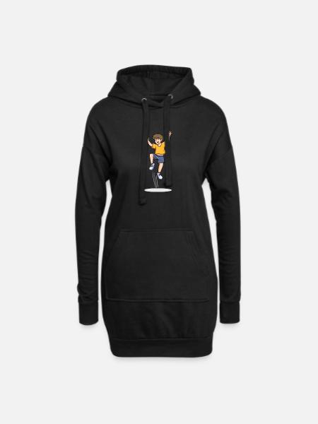 Springen Trampolin - Hoodie-Kleid - Schwarz