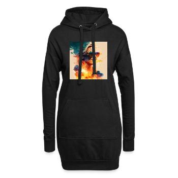 Eine Frau in der Sonne - Hoodie-Kleid - Schwarz - Vorne