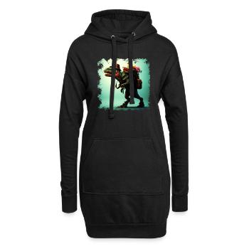 Alpiniste et randonneur Tyrannosaurus Rex drôle - Sweat-shirt à capuche long Femme - noir - Devant