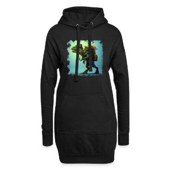 Un Dino T-Rex de randonnée et d’alpinisme - Sweat-shirt à capuche long Femme - noir - Devant