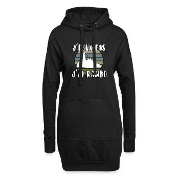J’peux pas j’ai rando - Sweat-shirt à capuche long Femme - noir - Devant