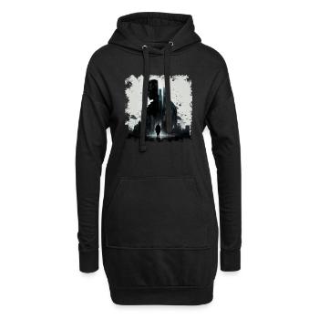 Einsamer Rächer und Wächter in der Dystopie - Hoodie-Kleid - Schwarz - Vorne