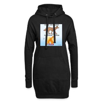 Zwergspitz und normaler Hundespaziergang - Hoodie-Kleid - Schwarz - Vorne