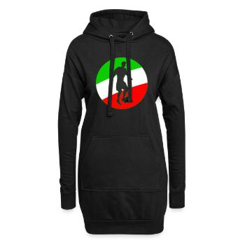 Footballeur Italie - Sweat-shirt à capuche long Femme - noir - Devant