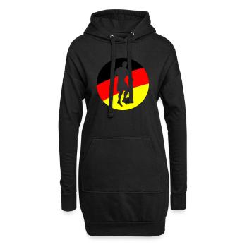 Fussballer Deutschland - Hoodie-Kleid - Schwarz - Vorne