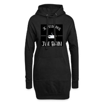 Je peux pas, j'ai bain. - Sweat-shirt à capuche long Femme - noir - Devant