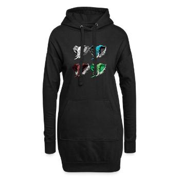Les 4 éléphants - Sweat-shirt à capuche long Femme - noir - Devant