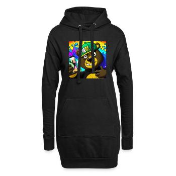 Grinning gangster Teddy makes selfie gift - Hoodie Dress - black - Front