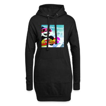 Panda auf Snowboard Variante 2 Geschenk - Hoodie-Kleid - Schwarz - Vorne