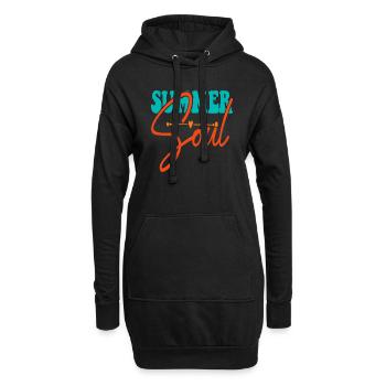 Âme d’été - Sweat-shirt à capuche long Femme - noir - Devant