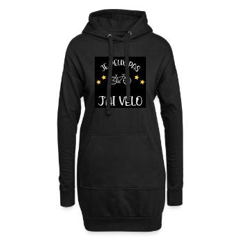 J'peux pas, j'ai vélo ! - Sweat-shirt à capuche long Femme - noir - Devant