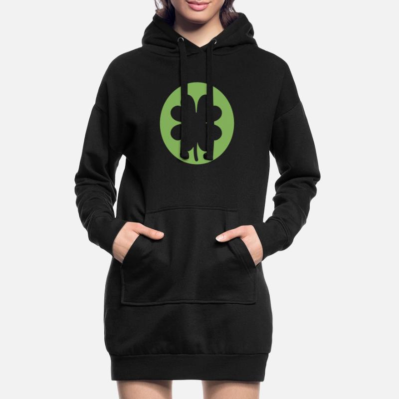 Trèfle vert pour la Saint-Patrick Sweat-shirt à capuche long Femme