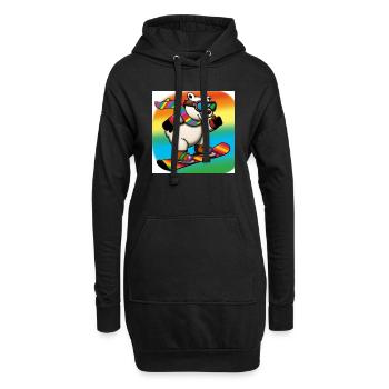 Cooler Eisbär fährt Snowboard V3 Geschenk - Hoodie-Kleid - Schwarz - Vorne