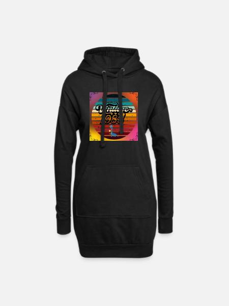 Verrückte 80er - Hoodie-Kleid - Schwarz
