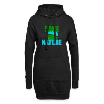 Sauver la nature - Sweat-shirt à capuche long Femme - noir - Devant
