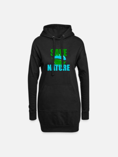 Save Nature - Hoodie Dress - black
