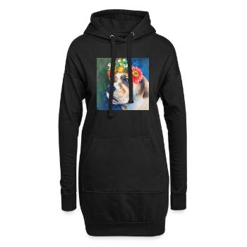 Pleurage! Source! -Mâtin - Sweat-shirt à capuche long Femme - noir - Devant