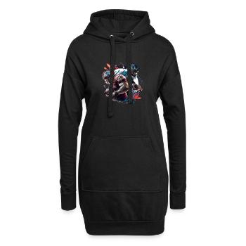 American Football - Spieler - Logo - Touchdown - Hoodie-Kleid - Schwarz - Vorne