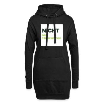 Nicht Dein Streichelzoo Print auf Panel PWSDHG - Hoodie-Kleid - Schwarz - Vorne