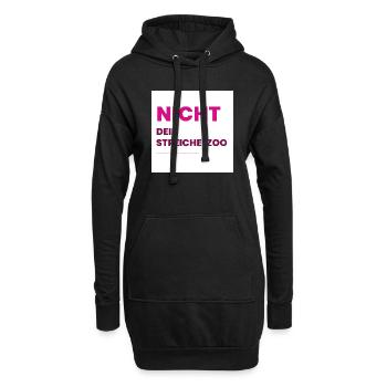 Nicht Dein Streichelzoo Print auf Panel PWSPBD - Hoodie-Kleid - Schwarz - Vorne
