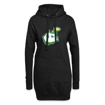 Le chat OMG - Sweat-shirt à capuche long Femme - noir - Devant