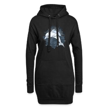 Delfin - Hoodie-Kleid - Schwarz - Vorne