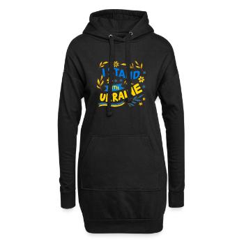 Ukraine 2023 - Ich unterstütze die Ukraine - Ukraine 2023 - Hoodie-Kleid - Schwarz - Vorne