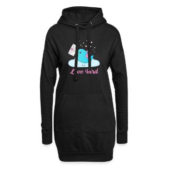 Love Bird - Hoodie-Kleid - Schwarz - Vorne