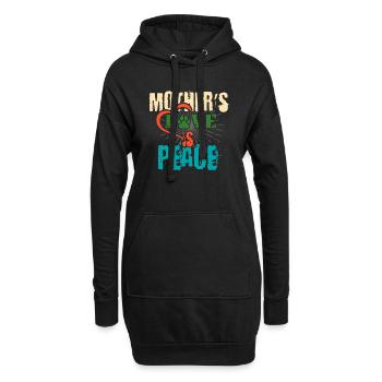L’amour de la mère est la paix - Sweat-shirt à capuche long Femme - noir - Devant