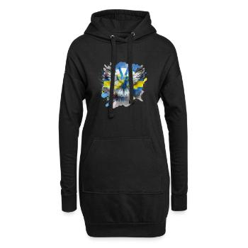 Friede für die Ukraine - Hoodie-Kleid - Schwarz - Vorne