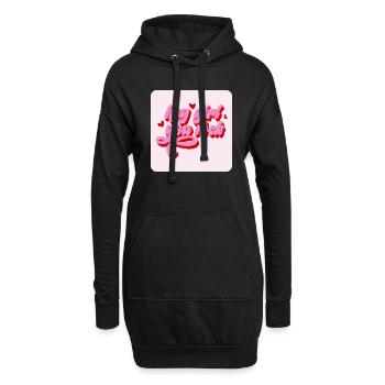 Hé fille, tu es rock - Sweat-shirt à capuche long Femme - noir - Devant