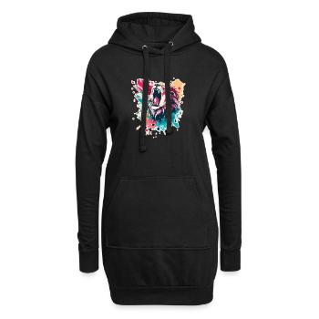 Lion - Sweat-shirt à capuche long Femme - noir - Devant