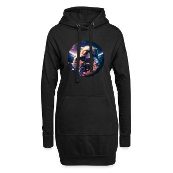 Astronaut fotografiert Geschenk - Hoodie-Kleid - Schwarz - Vorne