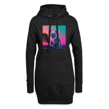 KOALA VAPORWAVE, art moderne, couleurs néon - Sweat-shirt à capuche long Femme - noir - Devant