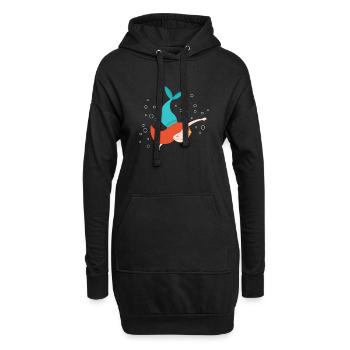 Petite Sirène - Sweat-shirt à capuche long Femme - noir - Devant