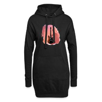 Gitarre Zupfinstrument Gitarrist Musikinstrument - Hoodie-Kleid - Schwarz - Vorne