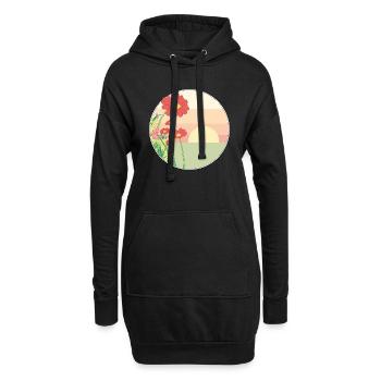 Fleurs des champs au lever du soleil sans texte - Sweat-shirt à capuche long Femme - noir - Devant