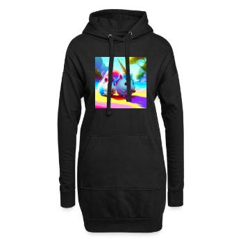 Unicorn Hamster Food - Hoodie Dress - black - Front